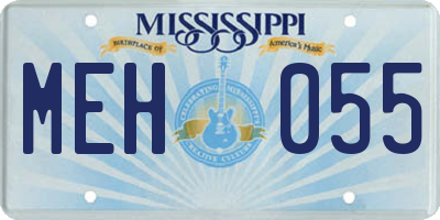 MS license plate MEH055