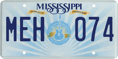 MS license plate MEH074
