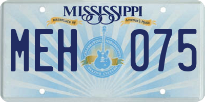 MS license plate MEH075