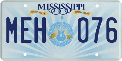 MS license plate MEH076