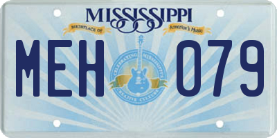 MS license plate MEH079