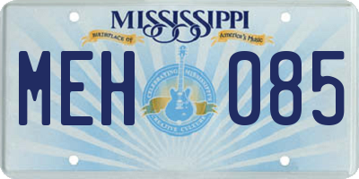 MS license plate MEH085