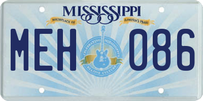 MS license plate MEH086