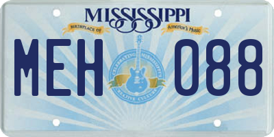 MS license plate MEH088