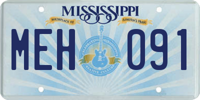 MS license plate MEH091