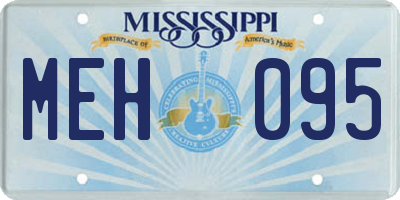MS license plate MEH095