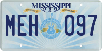 MS license plate MEH097