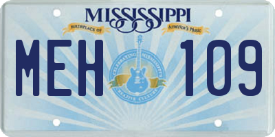 MS license plate MEH109