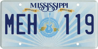 MS license plate MEH119