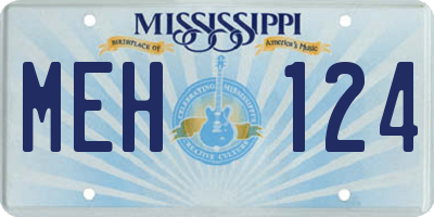 MS license plate MEH124