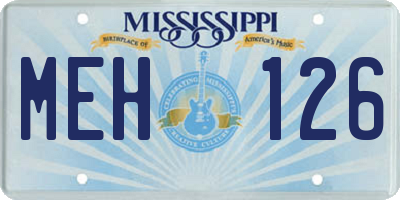 MS license plate MEH126