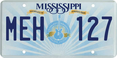 MS license plate MEH127