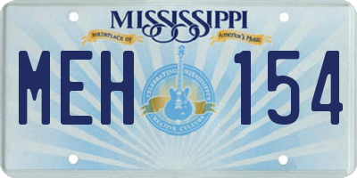 MS license plate MEH154
