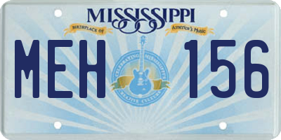 MS license plate MEH156