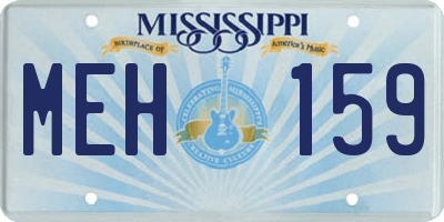 MS license plate MEH159
