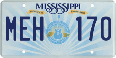 MS license plate MEH170