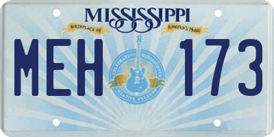 MS license plate MEH173