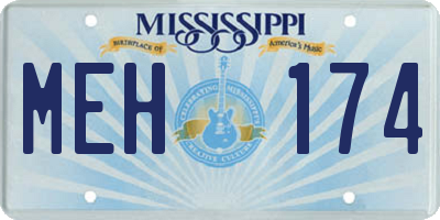 MS license plate MEH174