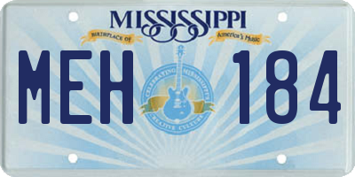 MS license plate MEH184