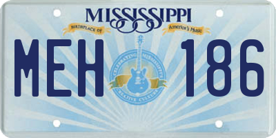 MS license plate MEH186