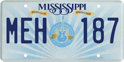 MS license plate MEH187
