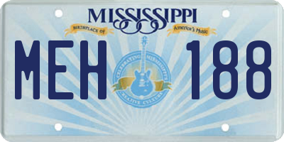 MS license plate MEH188