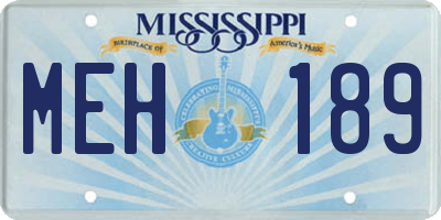 MS license plate MEH189