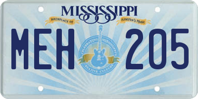 MS license plate MEH205