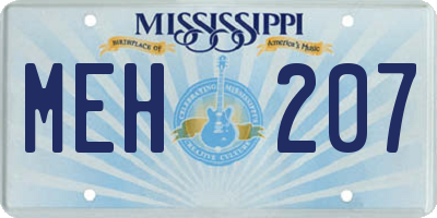 MS license plate MEH207
