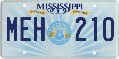 MS license plate MEH210