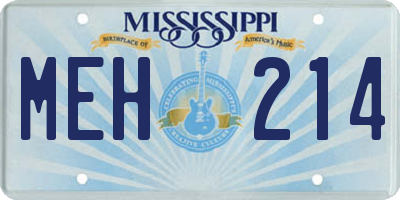 MS license plate MEH214