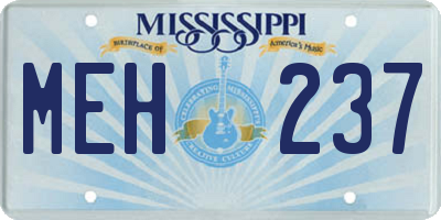MS license plate MEH237