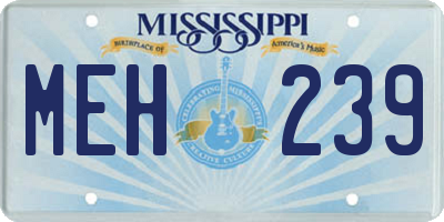 MS license plate MEH239