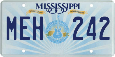 MS license plate MEH242