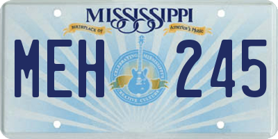 MS license plate MEH245