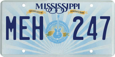 MS license plate MEH247