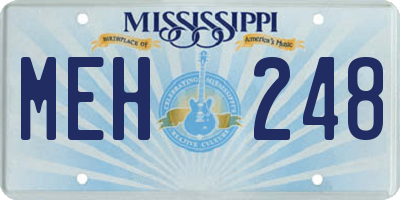 MS license plate MEH248