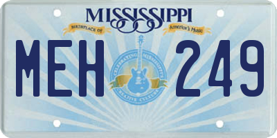 MS license plate MEH249