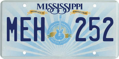 MS license plate MEH252