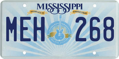 MS license plate MEH268