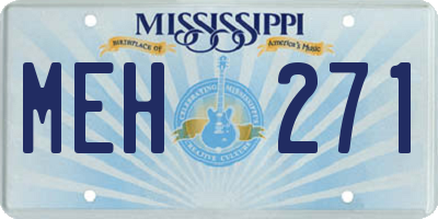 MS license plate MEH271