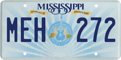 MS license plate MEH272