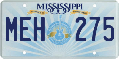MS license plate MEH275
