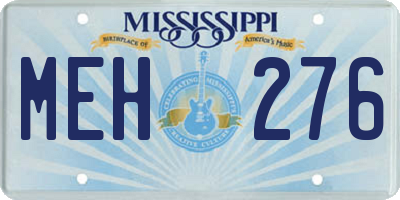 MS license plate MEH276
