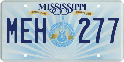 MS license plate MEH277