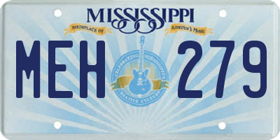 MS license plate MEH279