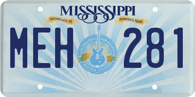 MS license plate MEH281