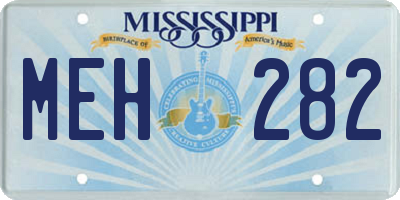 MS license plate MEH282