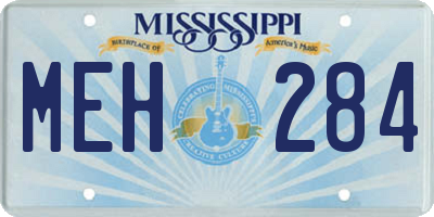 MS license plate MEH284