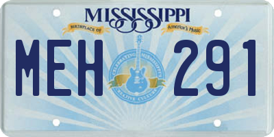 MS license plate MEH291